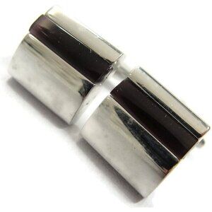 Silver Tone Black Cufflinks Shirt Formal Wedding Accessories Tux Vintage IOB